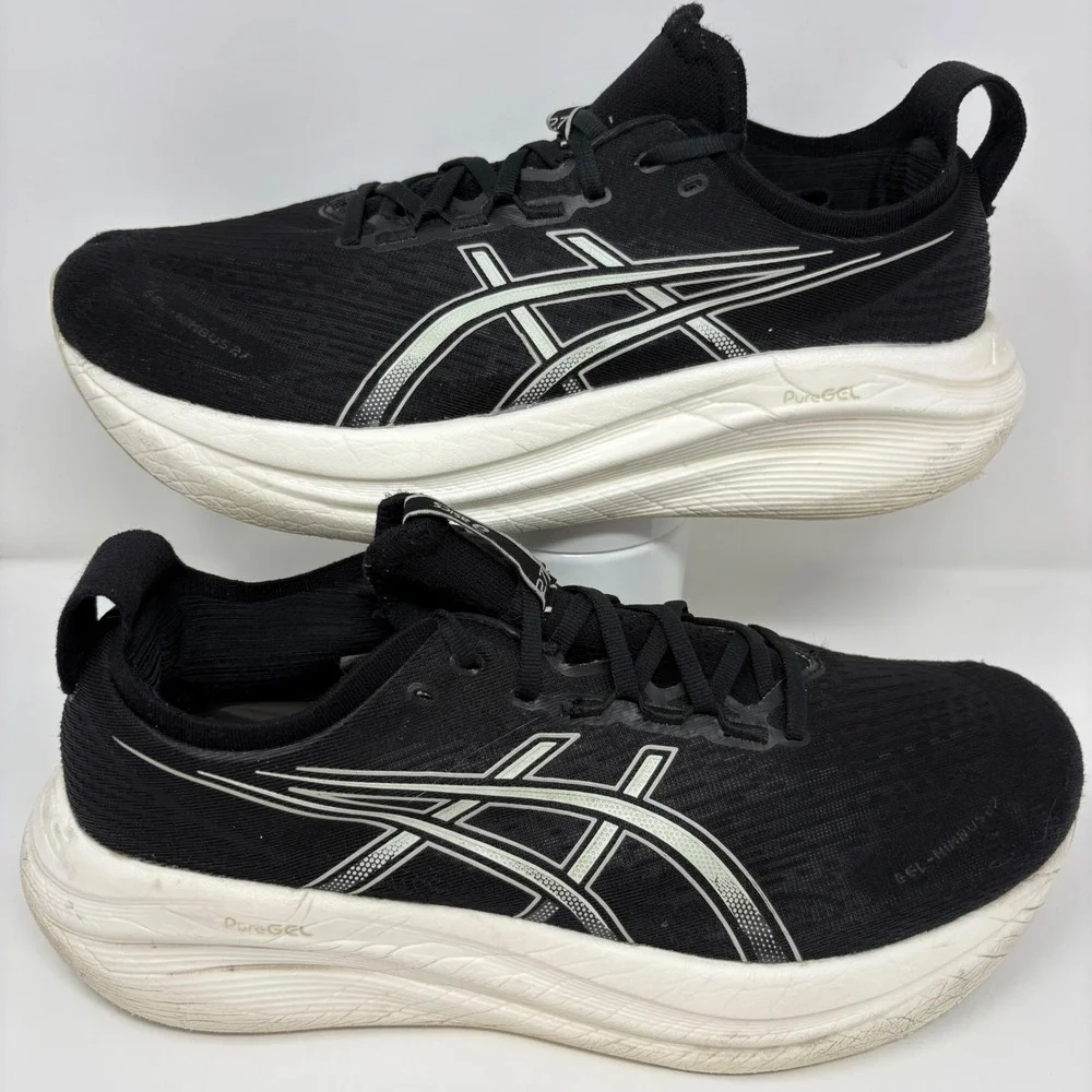 ASICS GEL-Nimbus 27 Men's Size 11.5 Extra Wide Black Running Shoes (1011B957)